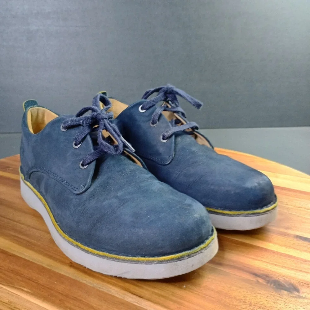 Samuel Hubbard Mens 9.5 M Navy Nubuck Free Oxford Leather‎ Shoes Vibram Sole